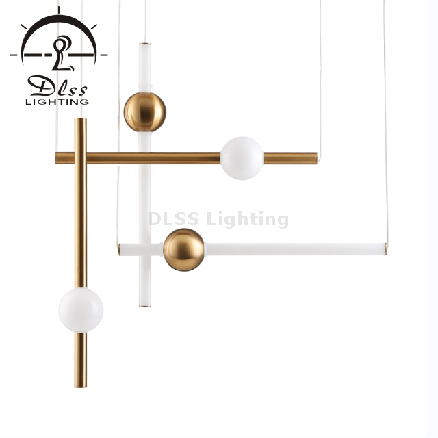 Guzhen Lighting Factory Lampe suspendue à LED en bâton de verre vertical 10053