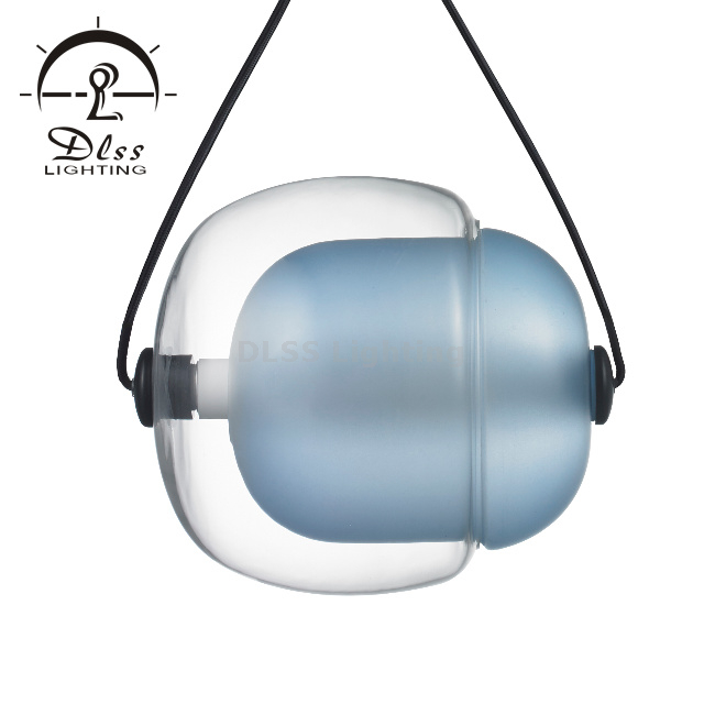 GLOBAL Suspension de style minimaliste moderne, suspension en verre d'art créatif, suspension à LED