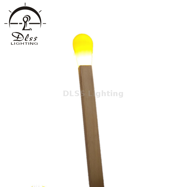 Lampadaire allumette en bois design d'intérieur avec abat-jour en PVC blanc/rouge/jaune