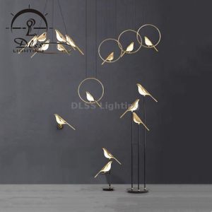 Lampe de table de famille d'oiseaux, lampadaire, applique, lustre, éclairage d'oiseau d'art déco