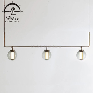 Lampe de restaurant à trois abat-jour en verre E27 Suspension 10082