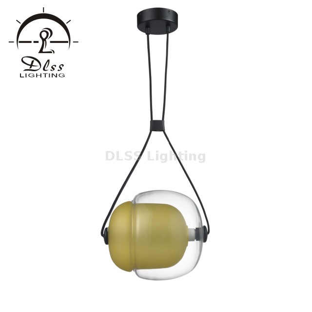 GLOBAL Suspension de style minimaliste moderne, suspension en verre d'art créatif, suspension à LED