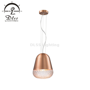 Éclairage intérieur décoratif Art verre cuivre couleur métal suspendu éclairage suspendu 9309