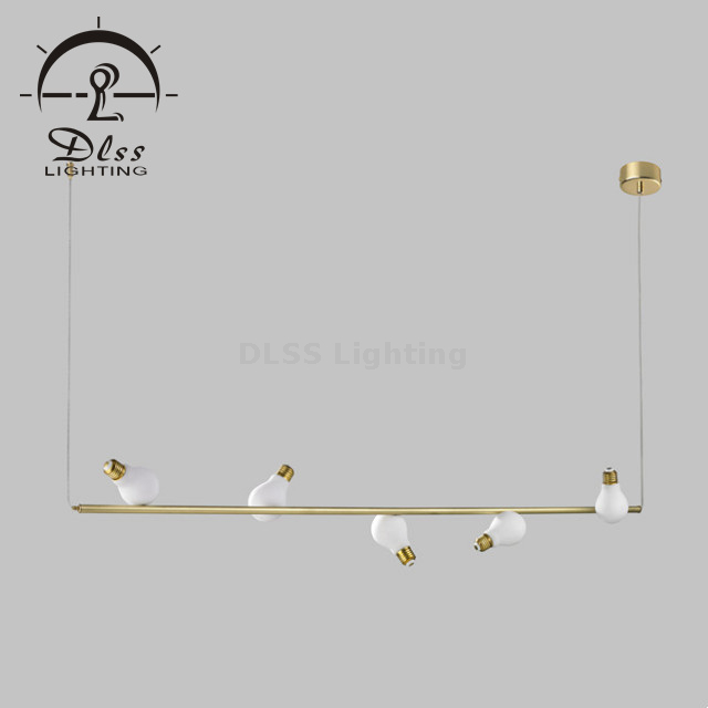 DLSS Lighting Lustre à 2 niveaux à neuf lumières, lustre à ampoule blanche avec anneau doré